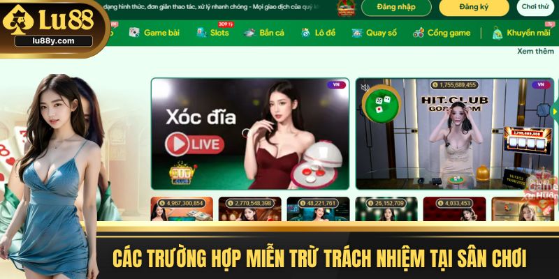 Các trường hợp miễn trừ trách nhiệm tại sân chơi